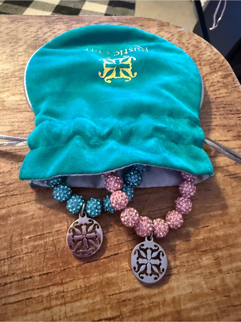 2 Rustic Cuff Bracelets in Storage Bag